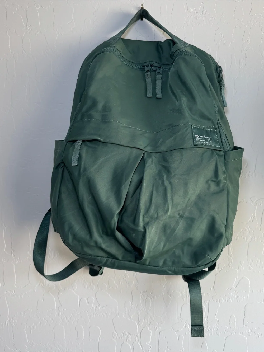 Lululemon Everyday Backpack 21L Ivy Grove Green Nylon Laptop Bag Used
